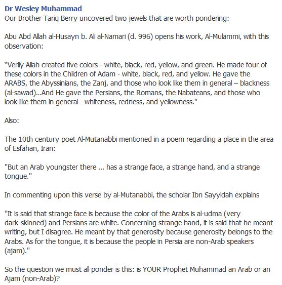 Dr. Wesley Muhammad refuted by Tariq Berry (Black Arabia, The Unknown Arabs, Save The True Arabs)