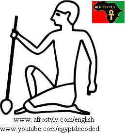 Man holding oar - A10 - Hieroglyphic Sign List of Gardiner, Medu Neter, Hieroglyphs Alphabet