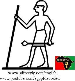 Statue of man with stick and sceptre - A22 - Hieroglyphic Sign List of Gardiner, Medu Neter, Hieroglyphs Alphabet