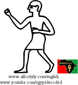 Man running with arm raised - A27 - Hieroglyphic Sign List of Gardiner, Medu Neter, Hieroglyphs Alphabet