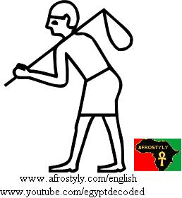 Man carrying bag on shoulder - A33 - Hieroglyphic Sign List of Gardiner, Medu Neter, Hieroglyphs Alphabet