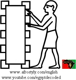 Man building a wall - A35 - Hieroglyphic Sign List of Gardiner, Medu Neter, Hieroglyphs Alphabet
