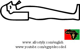 Mummy lying down - A54 - Hieroglyphic Sign List of Gardiner, Medu Neter, Hieroglyphs Alphabet, Ancient Egyptian translation & transliteration