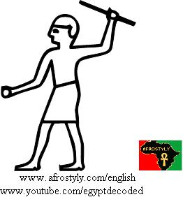 Man threatning with a stick - A59 - Hieroglyphic Sign List of Gardiner, Medu Neter, Hieroglyphs Alphabet, Ancient Egyptian translation & transliteration