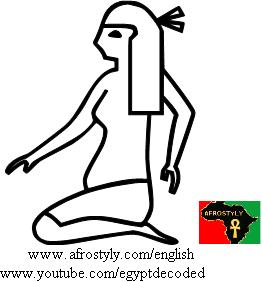 Pregnant woman - B2 - Hieroglyphic Sign List of Gardiner, Medu Neter, Hieroglyphs Alphabet, Ancient Egyptian translation & transliteration